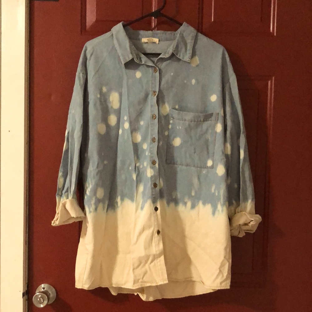 Women’s bleached denim tunic shirt